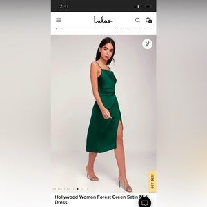 Lulus midi forest green dress